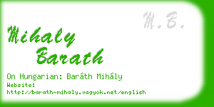 mihaly barath business card
